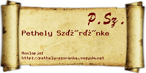 Pethely Szörénke névjegykártya